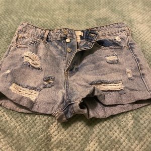 Distressed High Waisted Shorts